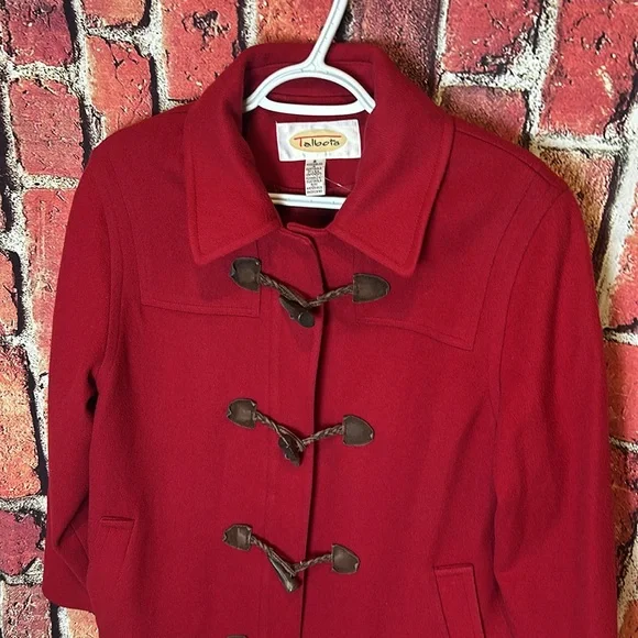 Talbots Red Women’s Coat 100% Wool red Vintage coat size 8 - Picture 2 of 16